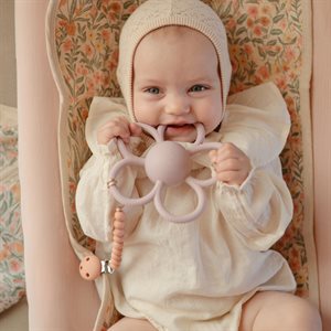 Mushie Silicone Pacifier Clip - Hera Powder Pink