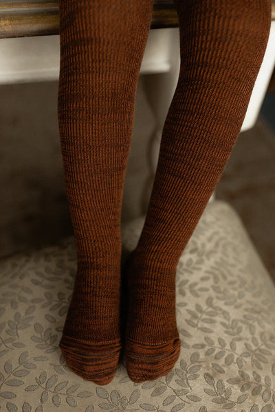 Footed Cotton Tights Spicy Chai