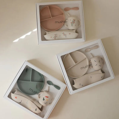 Mushie Silicone Feeding Toddler Set - Dinosaurs