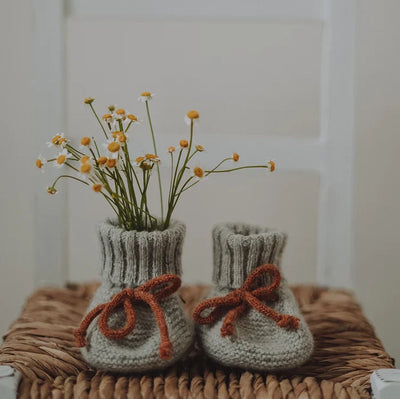 Baby Wool Booties Feather