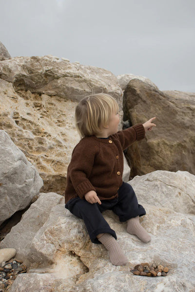 Boxy Wool Cardigan Soil