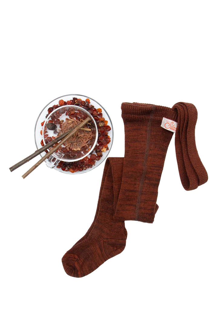 Footed Cotton Tights Spicy Chai