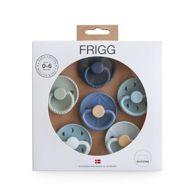 FRIGG 6-Pack Pacifiers - Round Silicone - Endless Sea