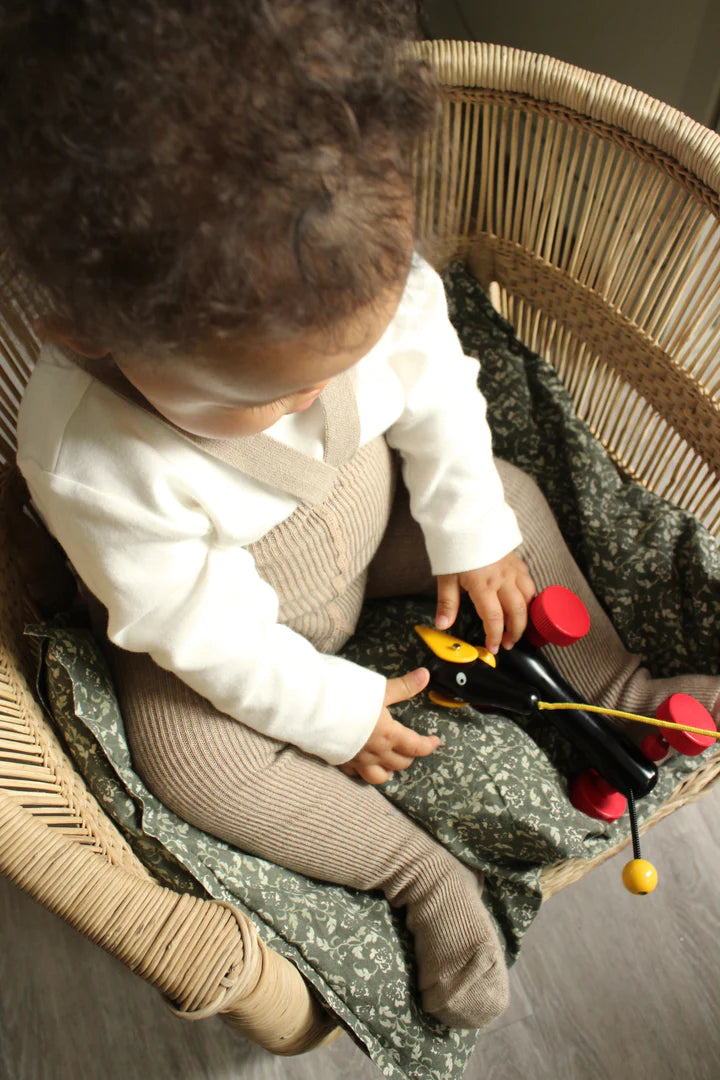 Footed Cotton Tights Peanut Blend