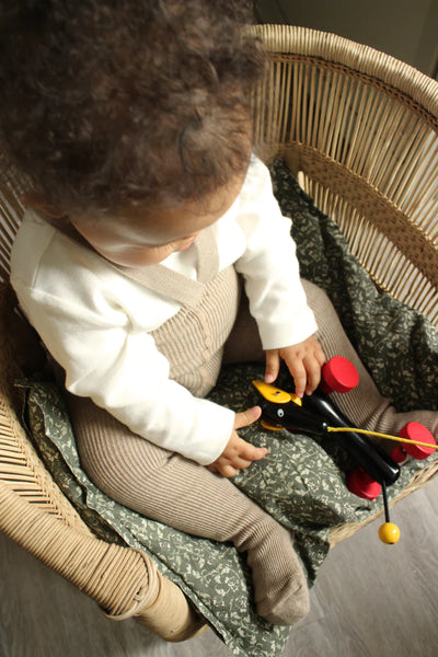Footed Cotton Tights Peanut Blend