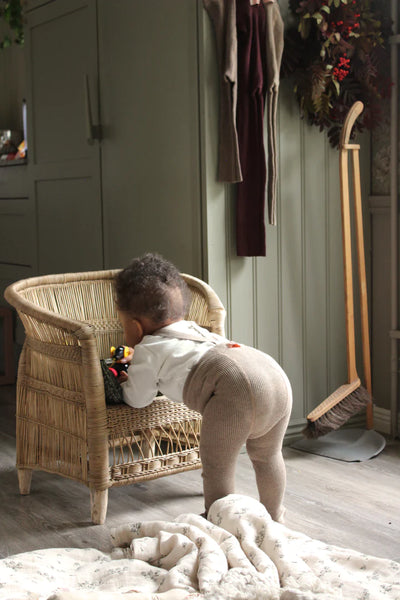 Footed Cotton Tights Peanut Blend