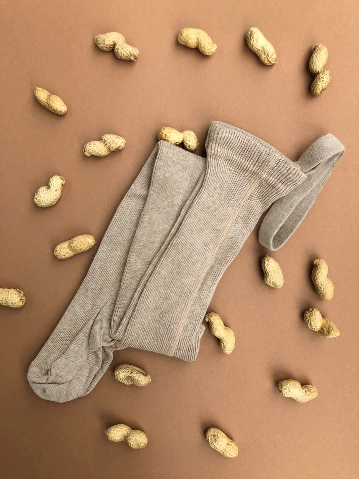 Footed Cotton Tights Peanut Blend