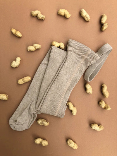 Footed Cotton Tights Peanut Blend