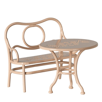 Maileg, Café set, Mouse, Big - Pale pink