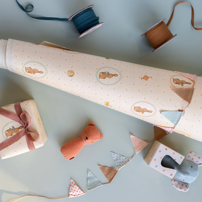 Maileg Gift Wrap - Bunnies and Teddies 10m
