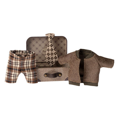 Maileg Jacket Pants & Tie in Suitcase, Grandpa