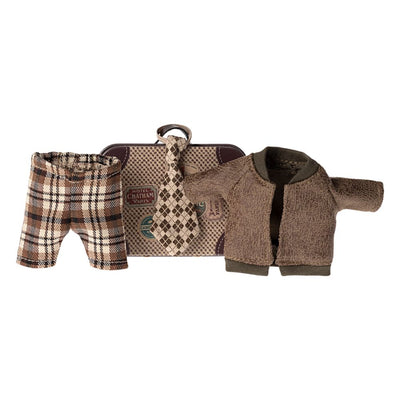 Maileg Jacket Pants & Tie in Suitcase, Grandpa