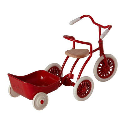 Maileg Tricycle Trailer, Mouse, Red