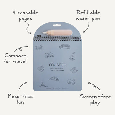 Mushie Reusable Water Color Pad - Vehicles