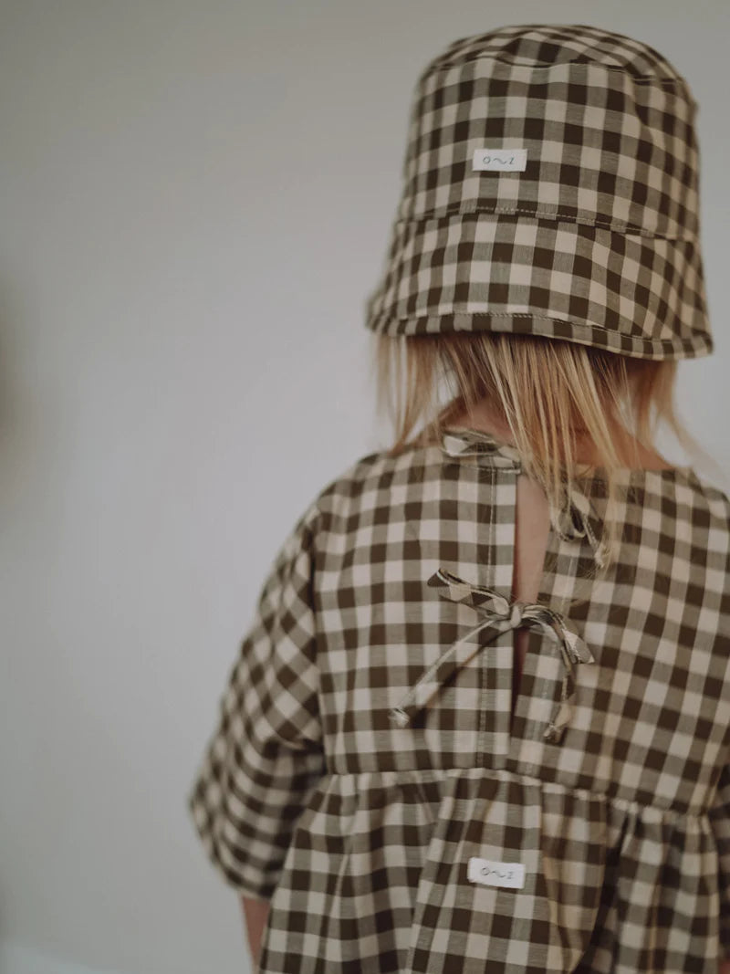 Olive Gingham Bella Dress