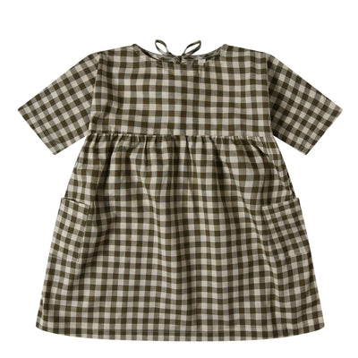 Olive Gingham Bella Dress