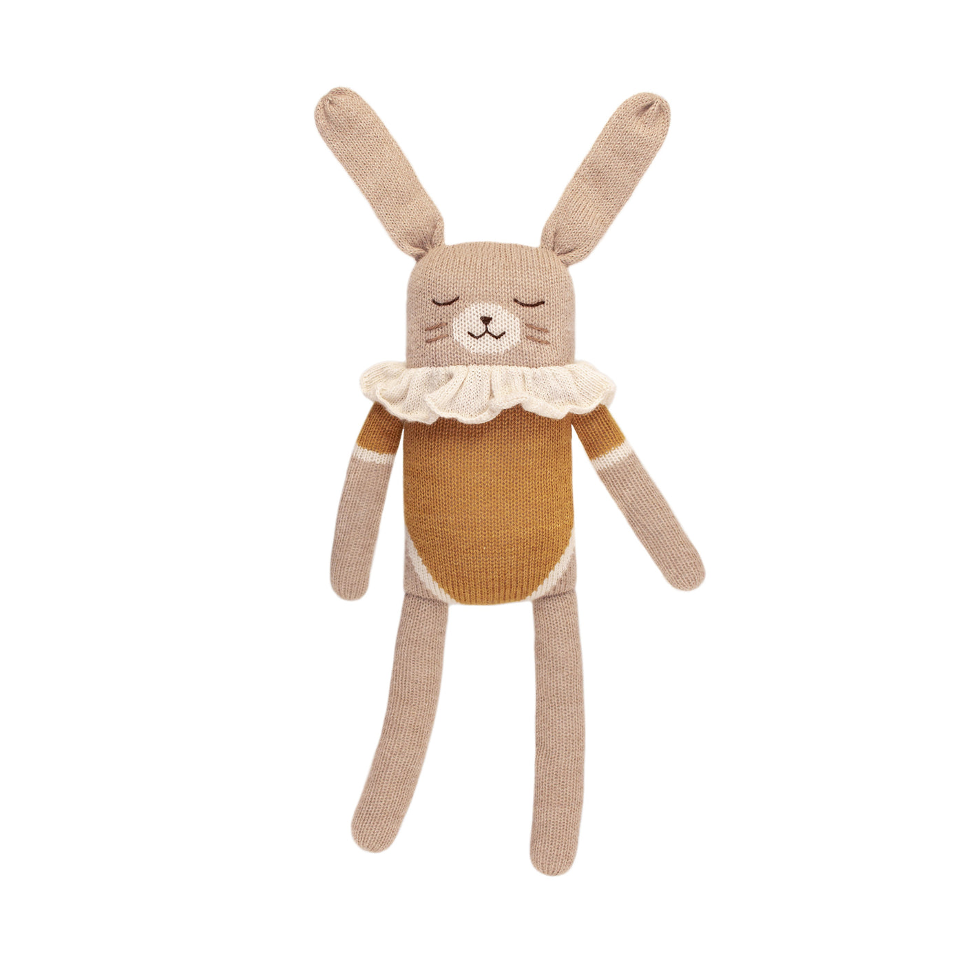 MAIN SAUVAGE BUNNY KNIT TOY - OCHRE