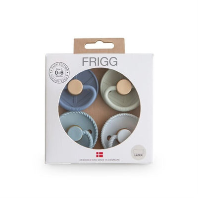FRIGG 4-Pack Pacifiers - Round Latex - Skyline Serenity