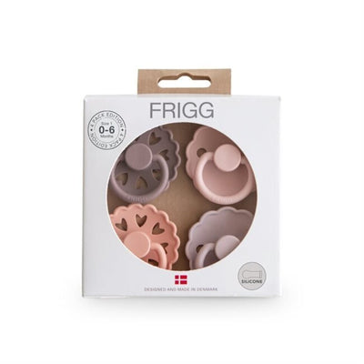 FRIGG 4-Pack Pacifiers - Round Silicone - Sunset Bliss