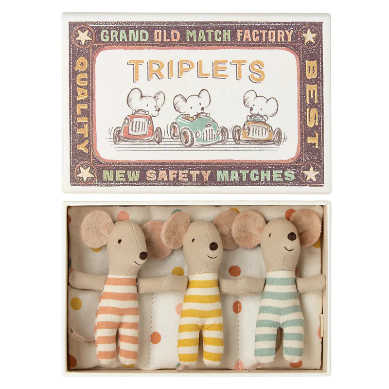 Maileg Triplets Baby Mice in Box