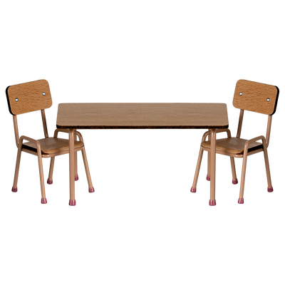 Maileg, Table and Chair Set, Mouse, Dark Powder