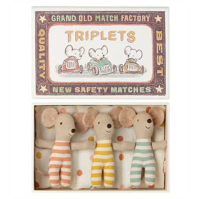 Maileg Triplets, Baby mice in matchbox