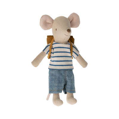 Maileg Mouse Tricycle Big Brother with Bag - Blue