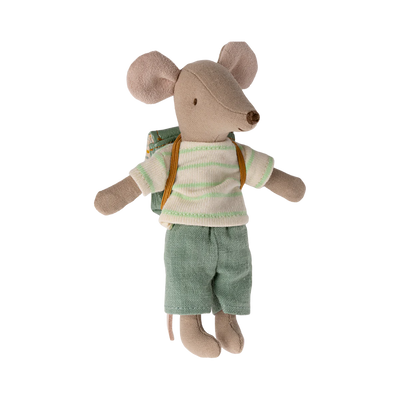 Maileg Mouse Tricycle Big Brother  with Bag - Green