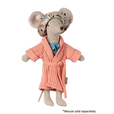 Maileg, Bathrobe, Mouse, Coral