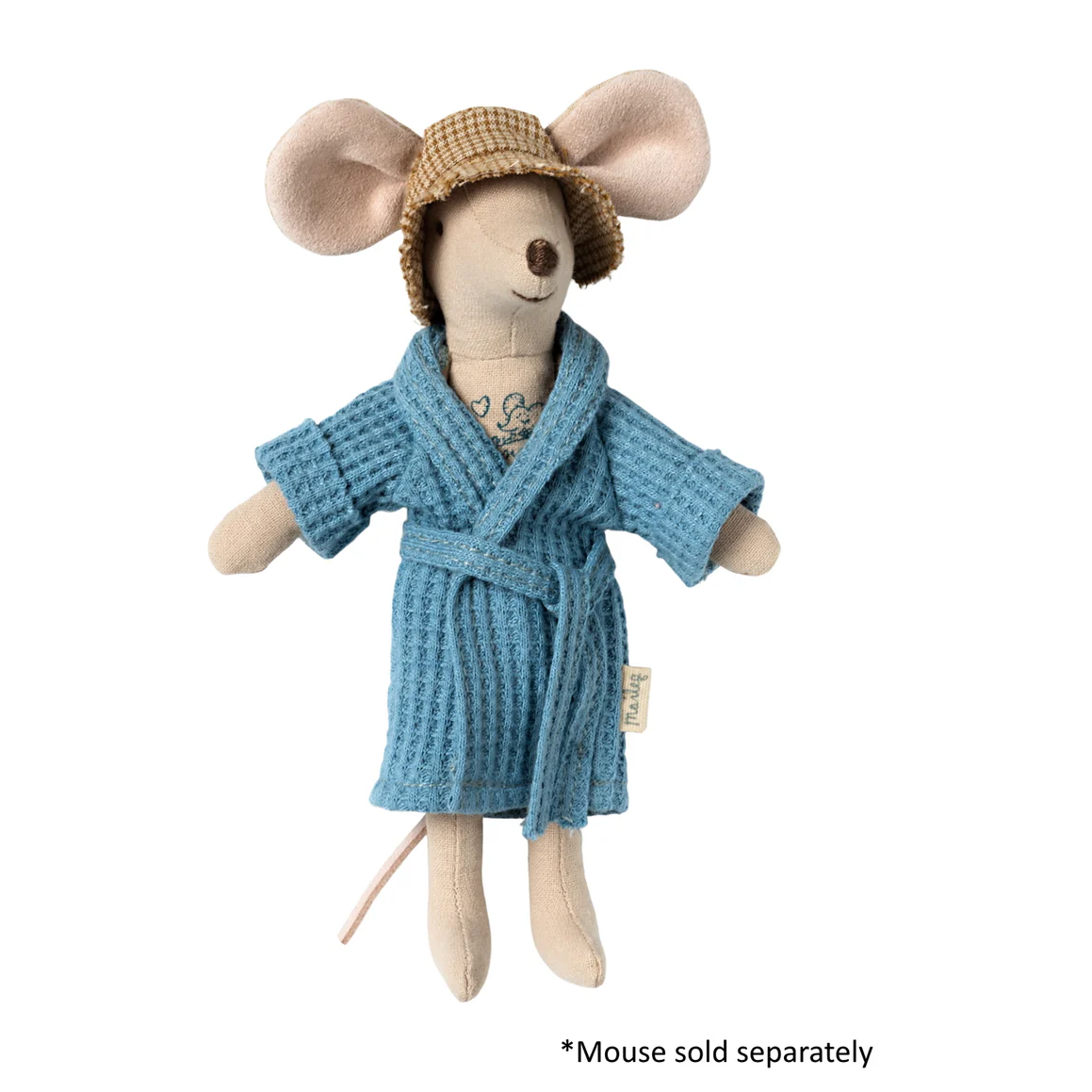 Maileg, Bathrobe, Mouse, Dusty Blue