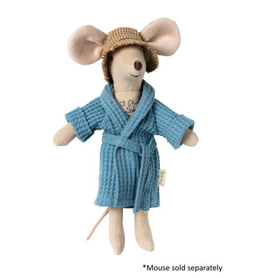 Maileg, Bathrobe, Mouse, Dusty Blue