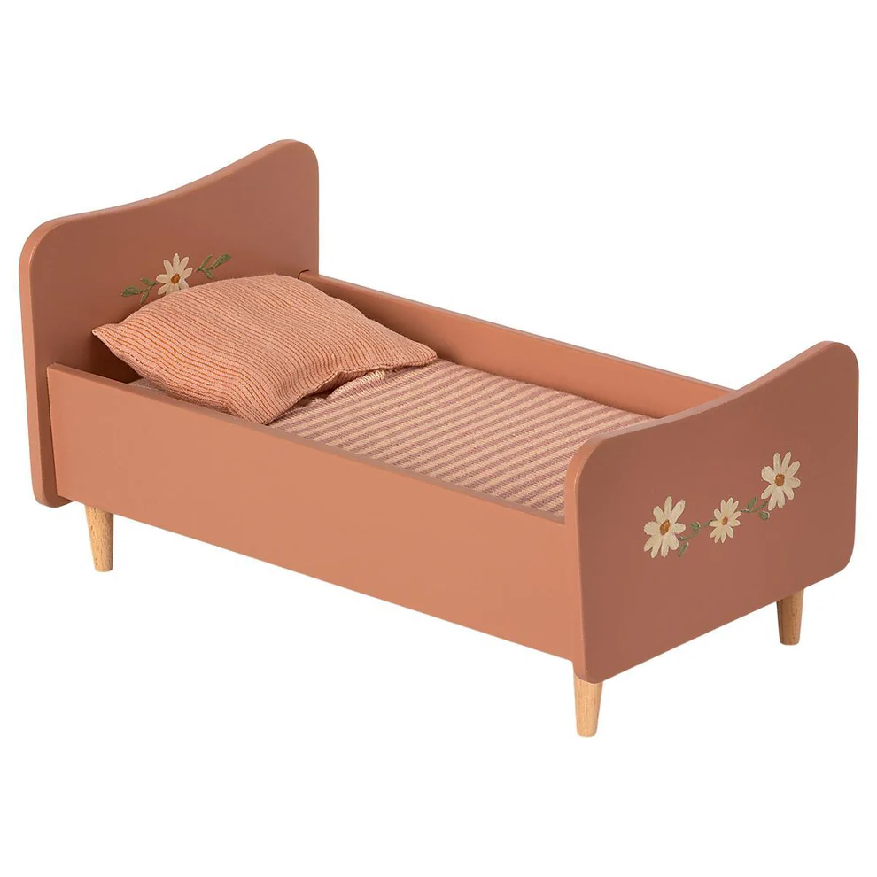 Maileg Wooden bed, Mini - Rose