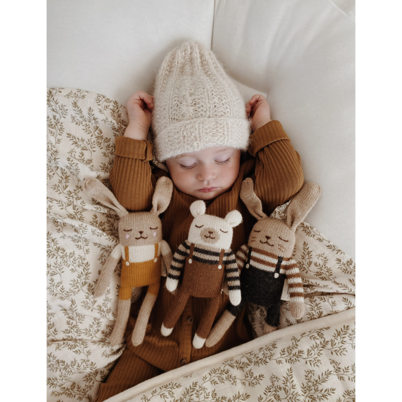 MAIN SAUVAGE BUNNY KNIT TOY - BLACK OVERALLS