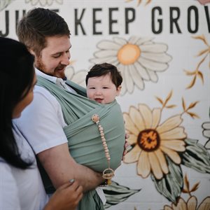 Pacifier Clip - Luna Faux Wood