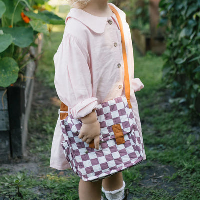 Carrie Convertible Changing Set Plum Check