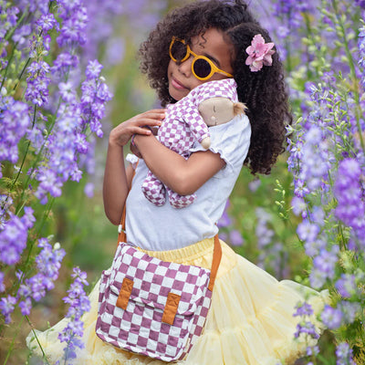 Carrie Convertible Changing Set Plum Check