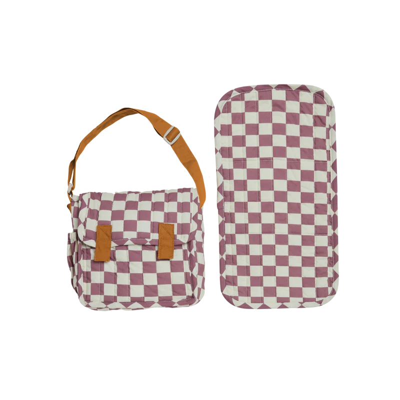 Carrie Convertible Changing Set Plum Check