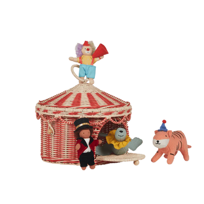 Circus Tent Basket Red & Straw