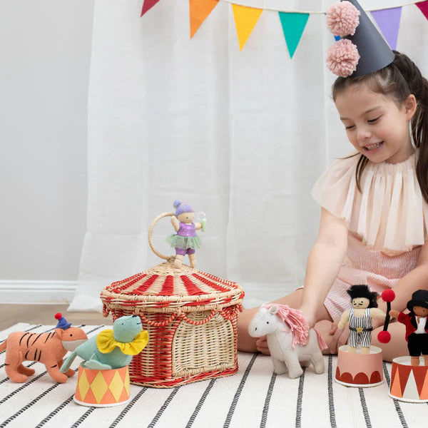 Circus Tent Basket Red & Straw