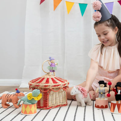 Circus Tent Basket Red & Straw