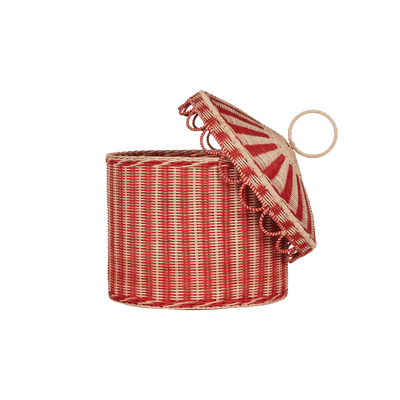Circus Tent Toy Basket - Red & Straw