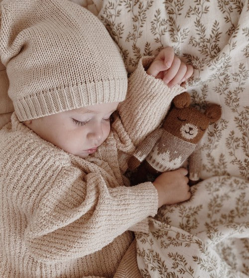 MAIN SAUVAGE TEDDY KNIT TOY - OAT JACQUARD SWEATER