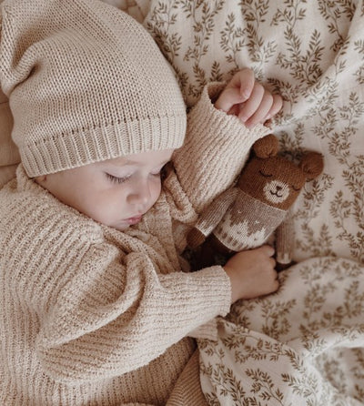 MAIN SAUVAGE TEDDY KNIT TOY - OAT JACQUARD SWEATER