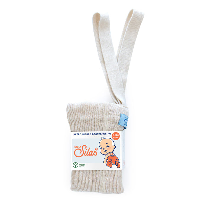 Footed Cotton Tights Cream Blend