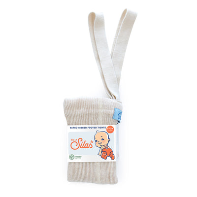 Footed Cotton Tights Cream Blend