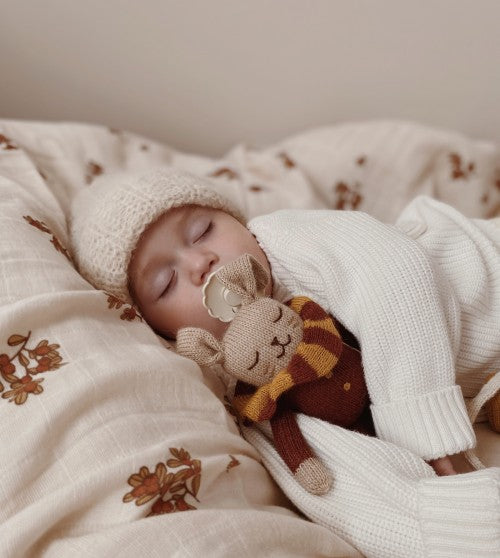 MAIN SAUVAGE BUNNY KNIT TOY - SIENNA STRIPED COLLAR