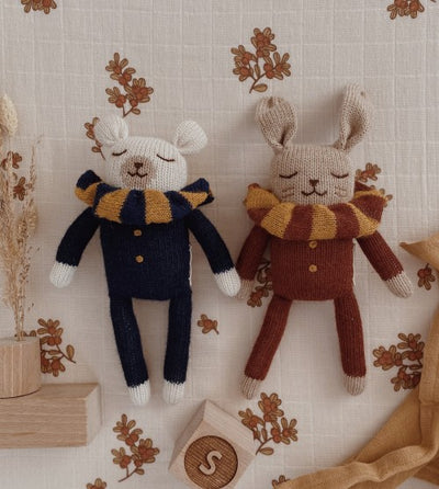 MAIN SAUVAGE BUNNY KNIT TOY - SIENNA STRIPED COLLAR