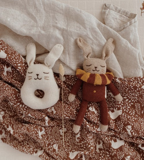 MAIN SAUVAGE BUNNY KNIT TOY - SIENNA STRIPED COLLAR