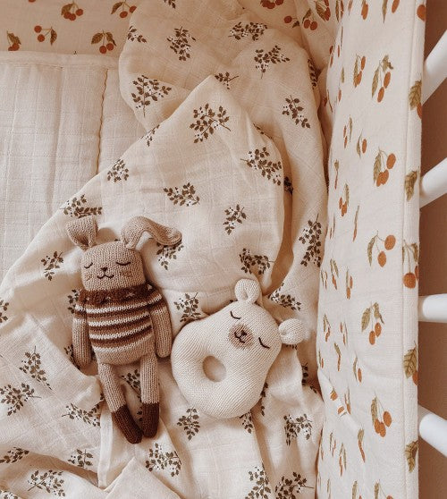 MAIN SAUVAGE BUNNY KNIT TOY - SEPIA VINTAGE TOP