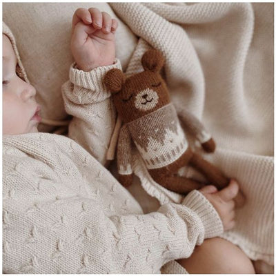 MAIN SAUVAGE TEDDY KNIT TOY - OAT JACQUARD SWEATER